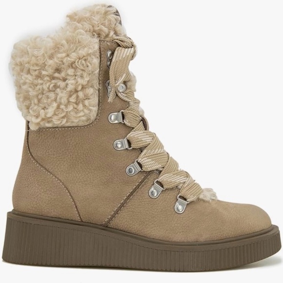 Gentle Souls by Kenneth Cole Womens BEHANN ALPINE Beige Mid-Calf Boots Lace Up - Picture 3 of 7